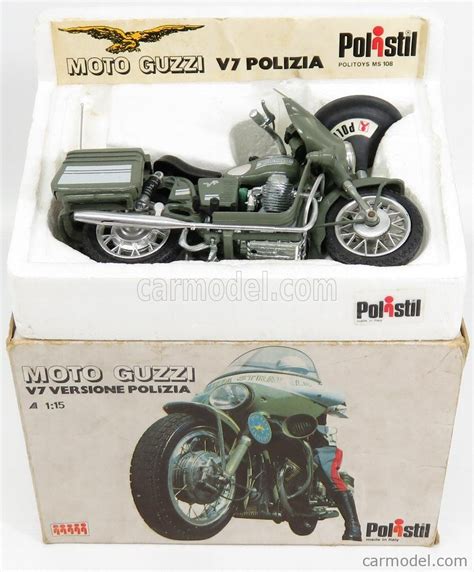 Polistil 1/15 Moto Guzzi V7 Polizia MS.108 Vintage Motorcycle